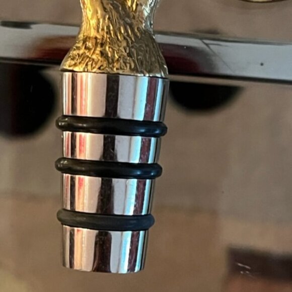 Michael Aram NIB Olive Branch Wine Stopper Gold Nickel Black Enamel - Picture 5 of 15